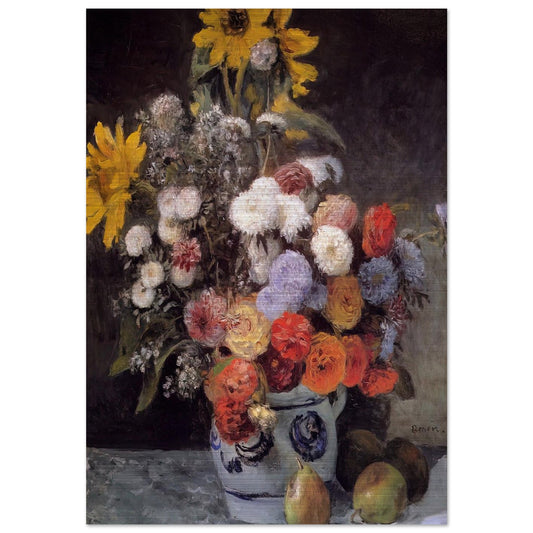Mixed Flowers In An Earthware Pot - Pierre-Auguste Renoir Brushed Aluminum Print - 70x100 cm / 28x40 inches | Pierre-Auguste Renoir Aluminum Print | Pierre-Auguste Renoir Prints