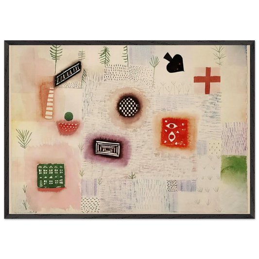 PLACE SIGNS 1926 - Paul Klee 70x100 cm / 28x40 inches Framed Art Print – Black Wooden Frame