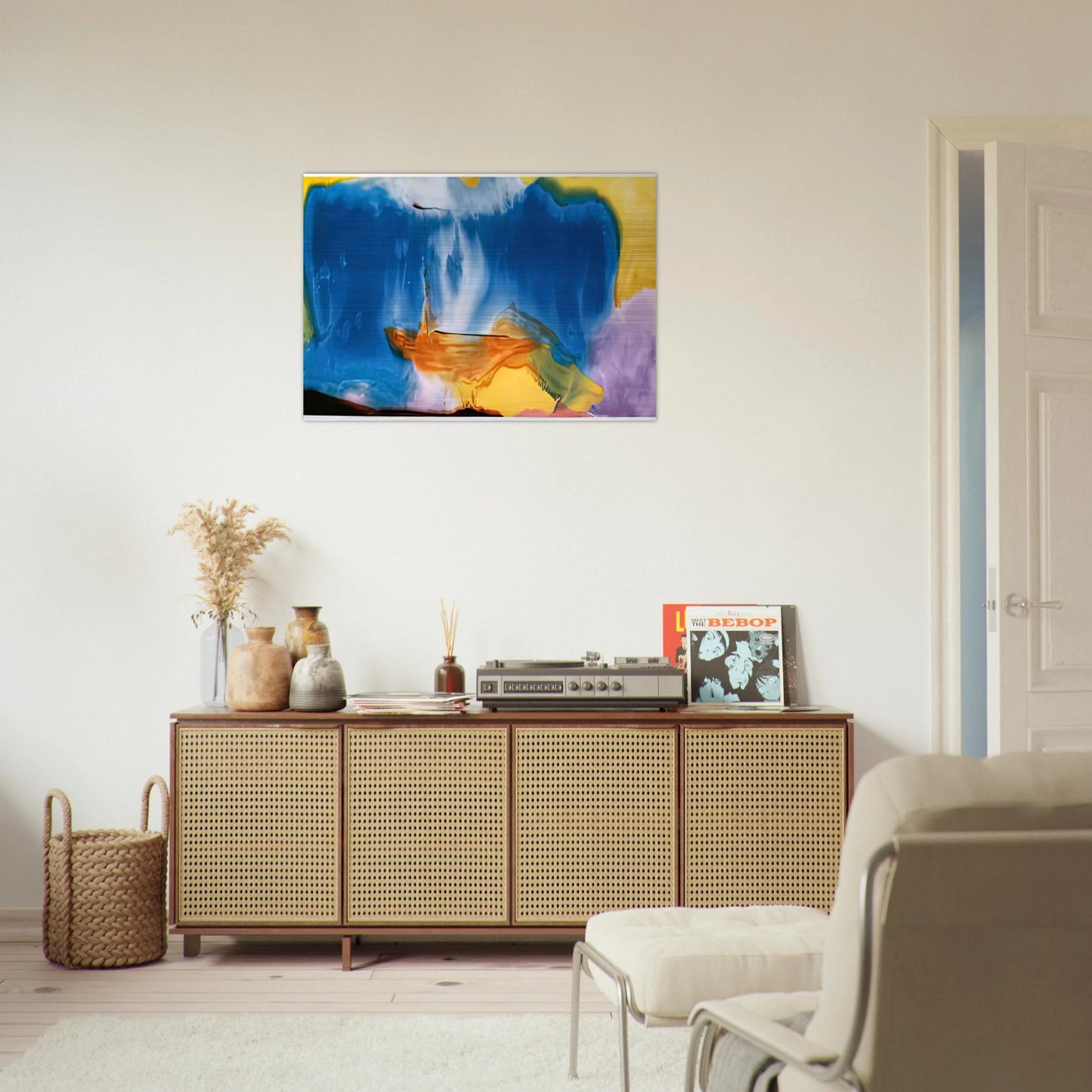 Moveable Blue, 1973- - Helen Frankenthaler Brushed Aluminum Print - 70x100 cm / 28x40 inches | Helen Frankenthaler Aluminum Print | Helen Frankenthaler Prints