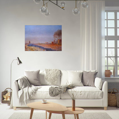 The Plain of Colombes, White Frost - claude monet Brushed Aluminum Print - 70x100 cm / 28x40 inches | claude monet Aluminum Print | claude monet Prints