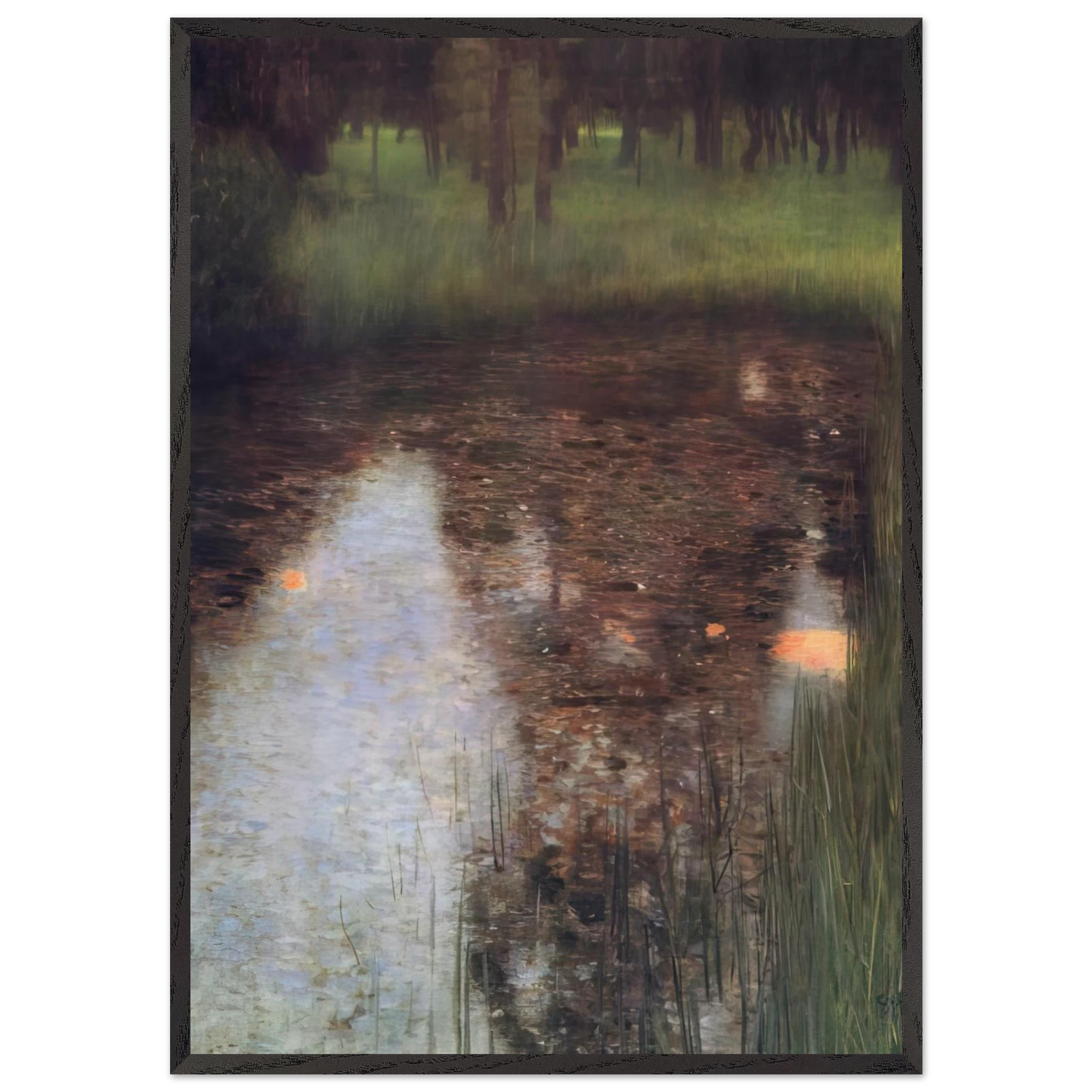 THE SWAMP 1900 - Gustav Klimt 70x100 cm / 28x40 inches Framed Art Print – Black Wooden Frame