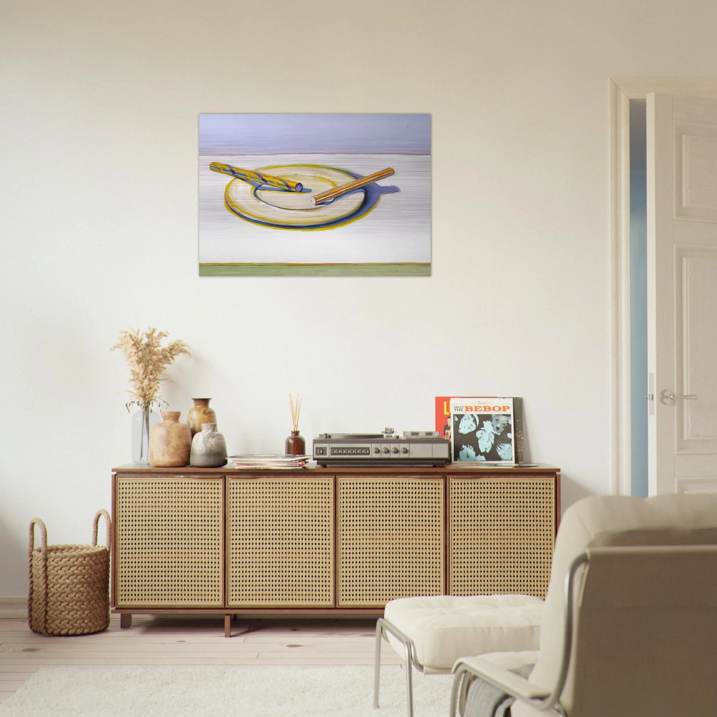 Two Candy Sticks - 2004 - Wayne Thiebaud Brushed Aluminum Print - 70x100 cm / 28x40 inches | Wayne Thiebaud Aluminum Print | Wayne Thiebaud Prints