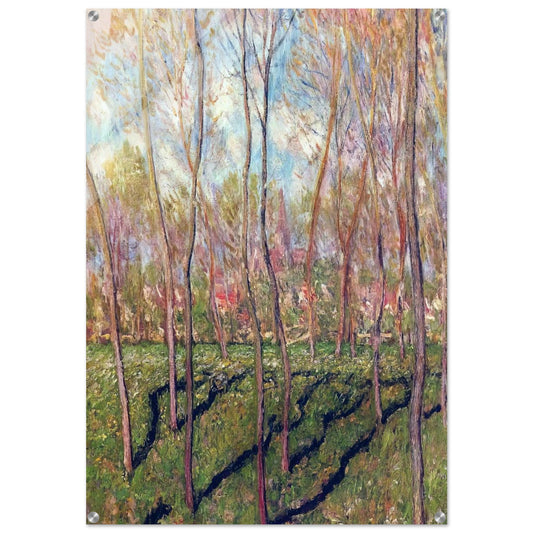 Trees in Winter, View of Bennecourt - claude monet Acrylic Print - 70x100 cm / 28x40″ inches
