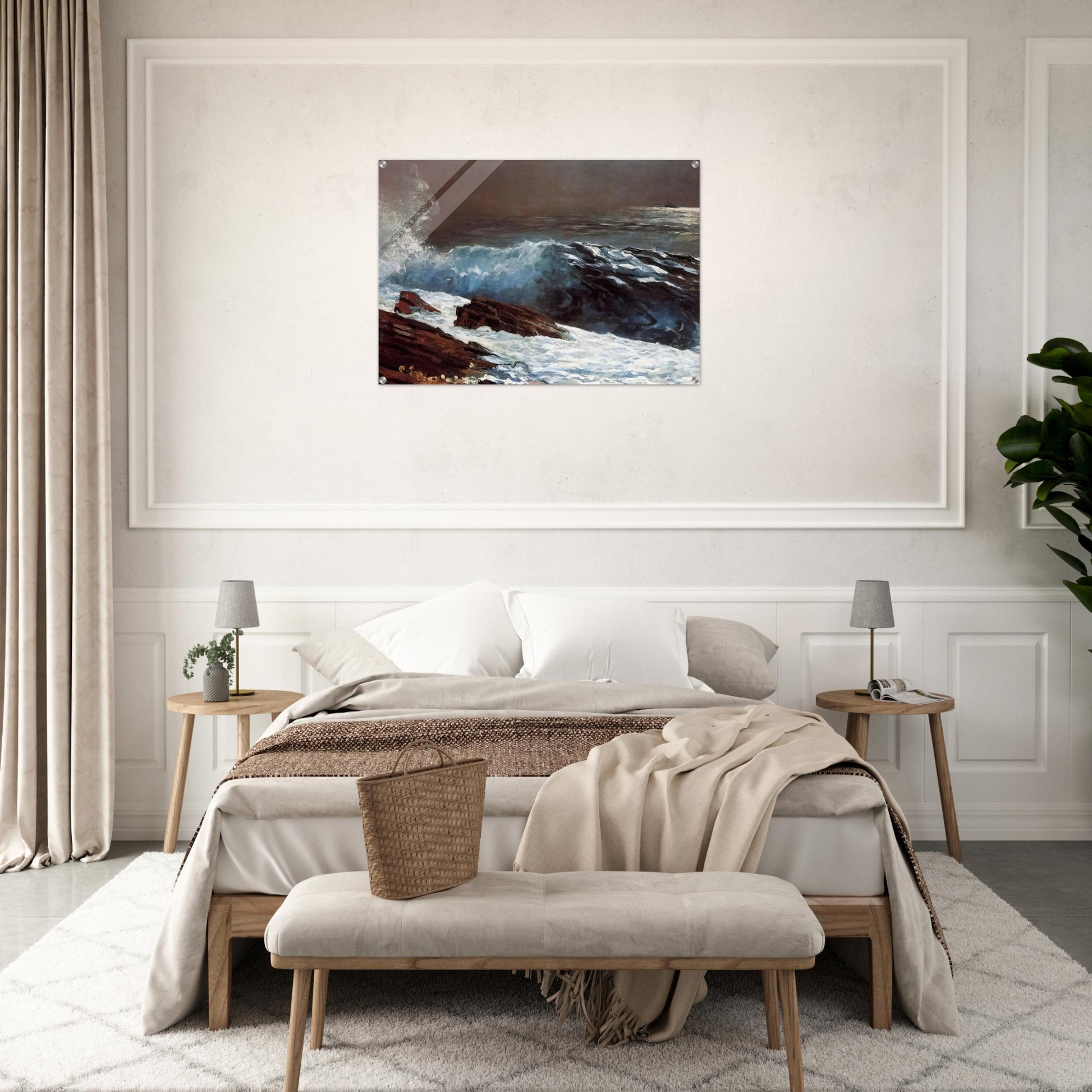 SUNLIGHT ON THE COAST - Winslow Homer Acrylic Print - 70x100 cm / 28x40″ inches