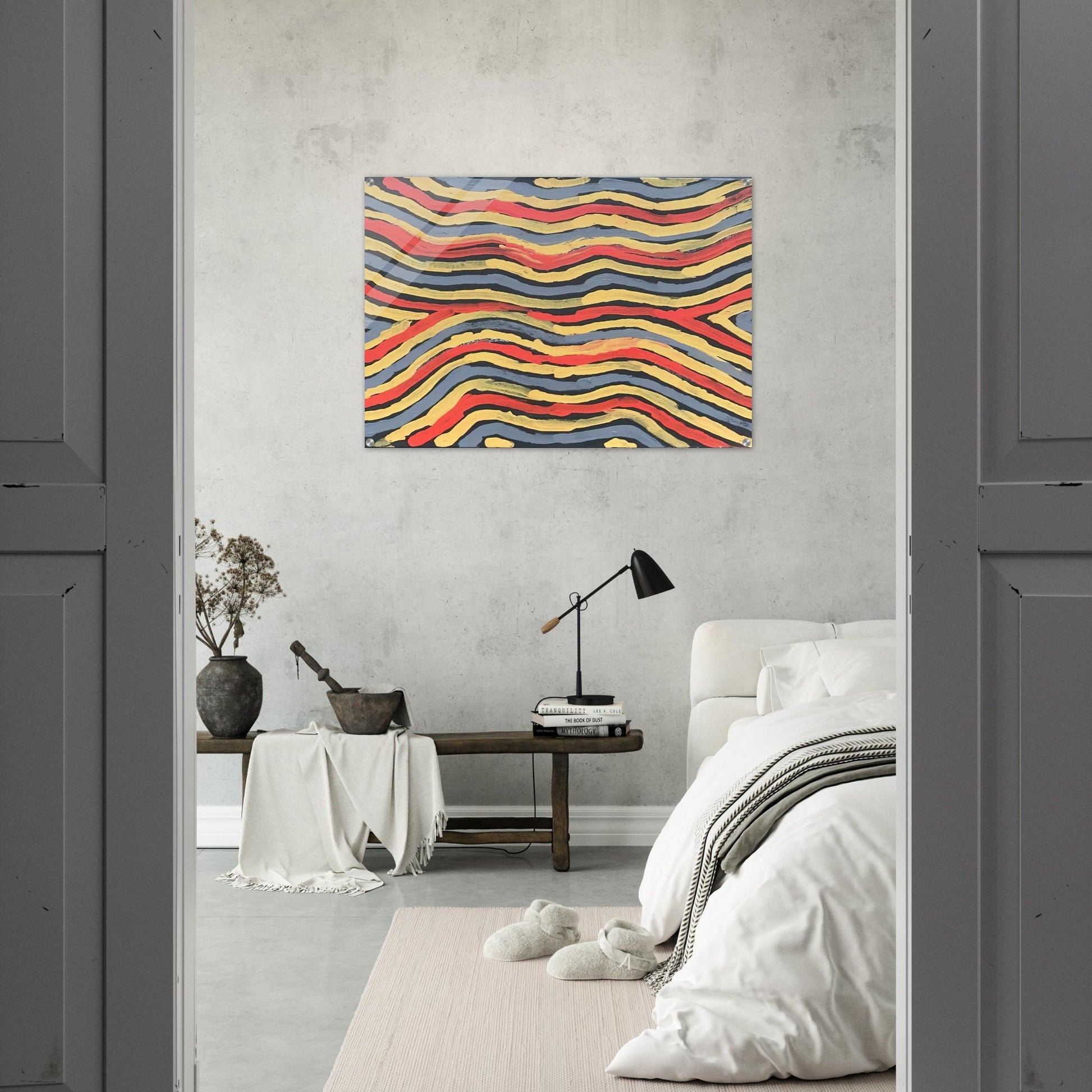 Worm Dreaming - 1997 - Clifford Possum Tjapaltjarri Acrylic Print - 70x100 cm / 28x40″ inches
