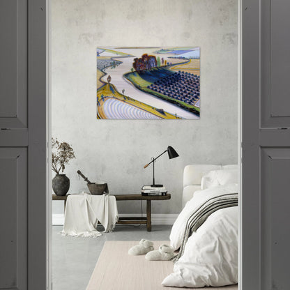 Flatland River - 1997 - Wayne Thiebaud Brushed Aluminum Print - 70x100 cm / 28x40 inches | Wayne Thiebaud Aluminum Print | Wayne Thiebaud Prints