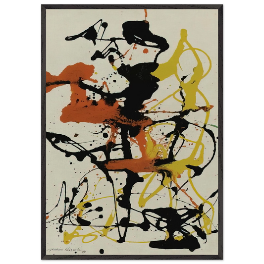 NUMBER 26 1949 - Jackson Pollock 70x100 cm / 28x40 inches Framed Art Print – Black Wooden Frame