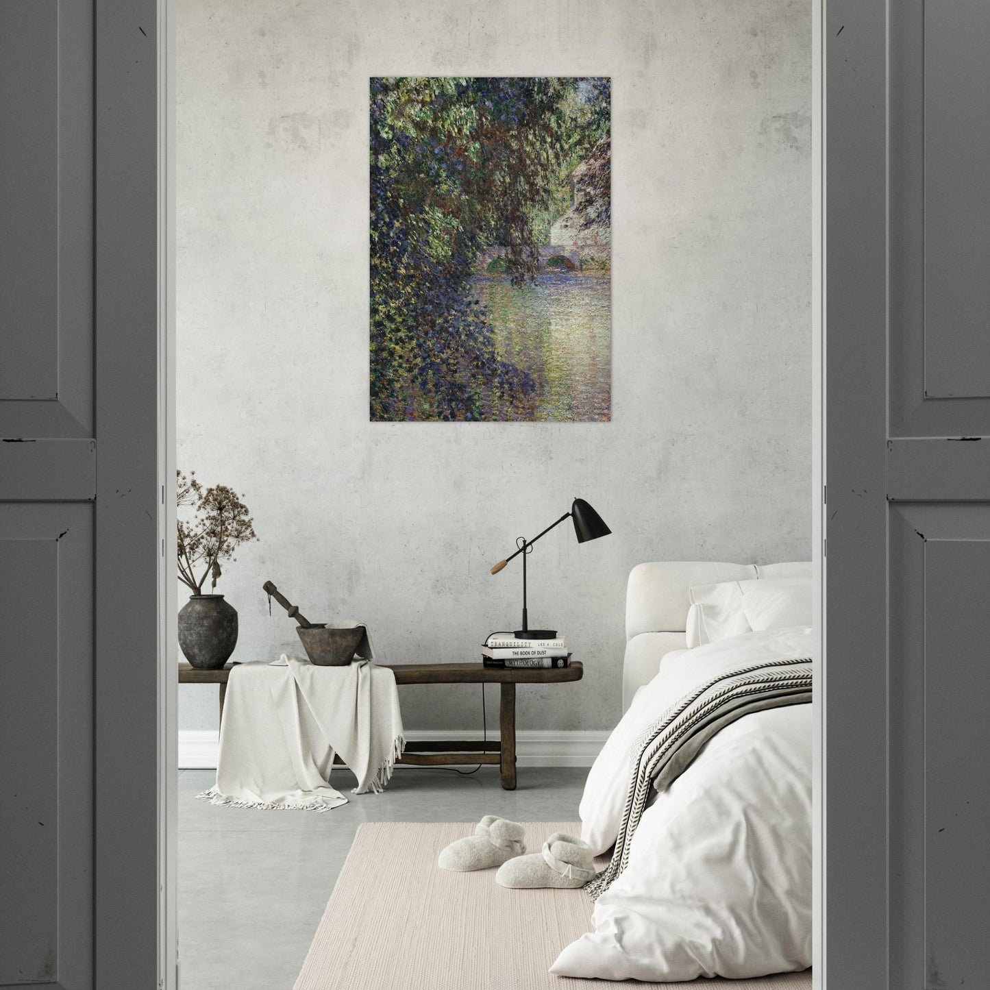 Watermill at Limetz - claude monet Brushed Aluminum Print - 70x100 cm / 28x40 inches | claude monet Aluminum Print | claude monet Prints
