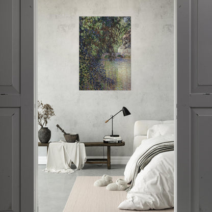 Watermill at Limetz - claude monet Brushed Aluminum Print - 70x100 cm / 28x40 inches | claude monet Aluminum Print | claude monet Prints