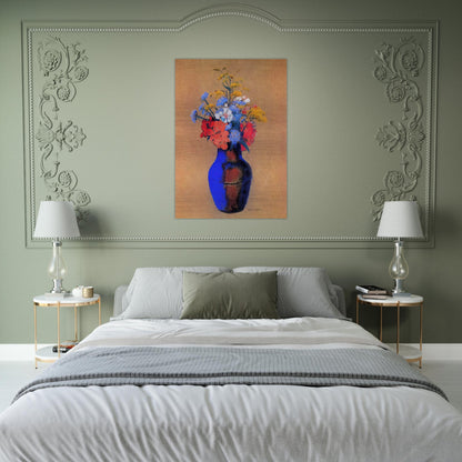 WILD FLOWERS IN A VASE - Odilon Redon Brushed Aluminum Print - 70x100 cm / 28x40 inches | Odilon Redon Aluminum Print | Odilon Redon Prints