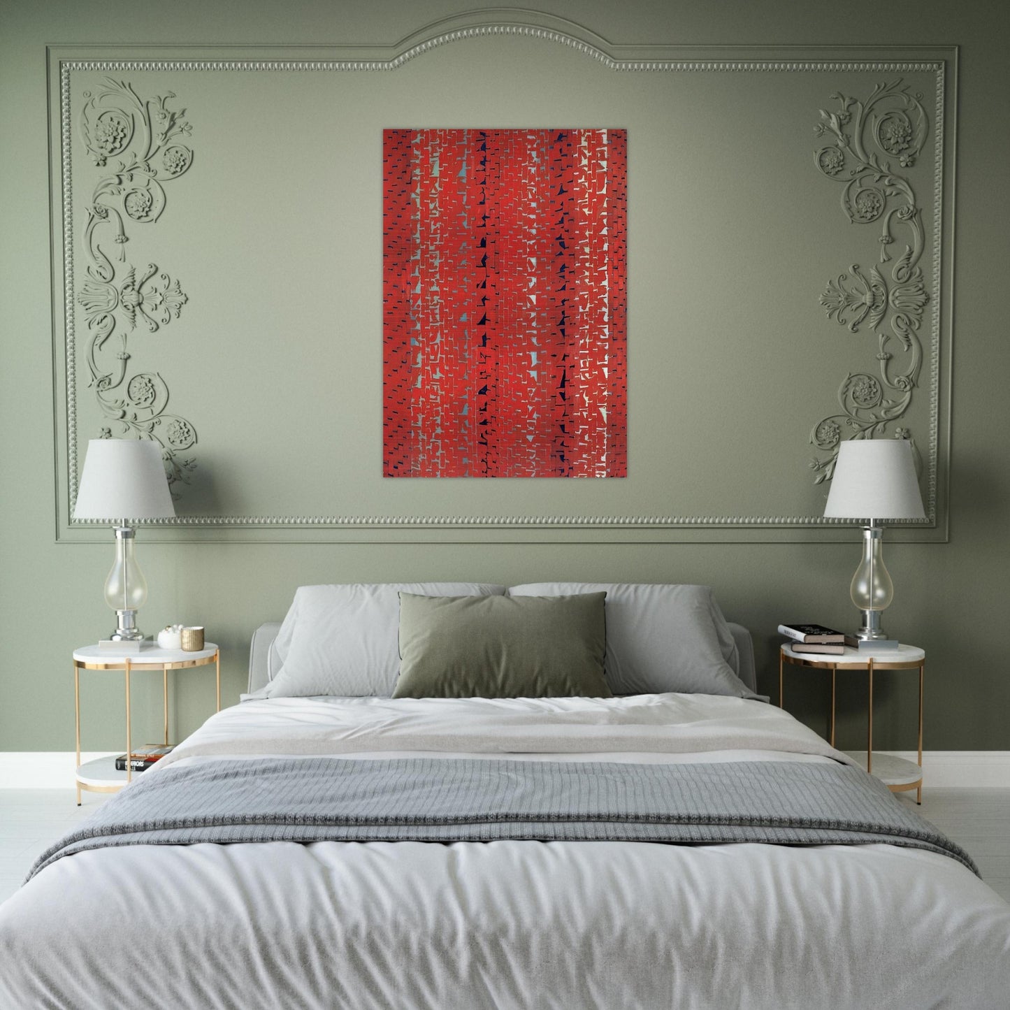 RED SUNSET OLD POND CONCERTO 1972 - Alma Woodsey Thomas Brushed Aluminum Print - 70x100 cm / 28x40 inches | Alma Woodsey Thomas Aluminum Print | Alma Woodsey Thomas Prints
