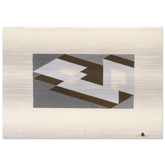 STUDY FOR TENAYUCA 1938 - Josef Albers Brushed Aluminum Print - 70x100 cm / 28x40 inches | Josef Albers Aluminum Print | Josef Albers Prints