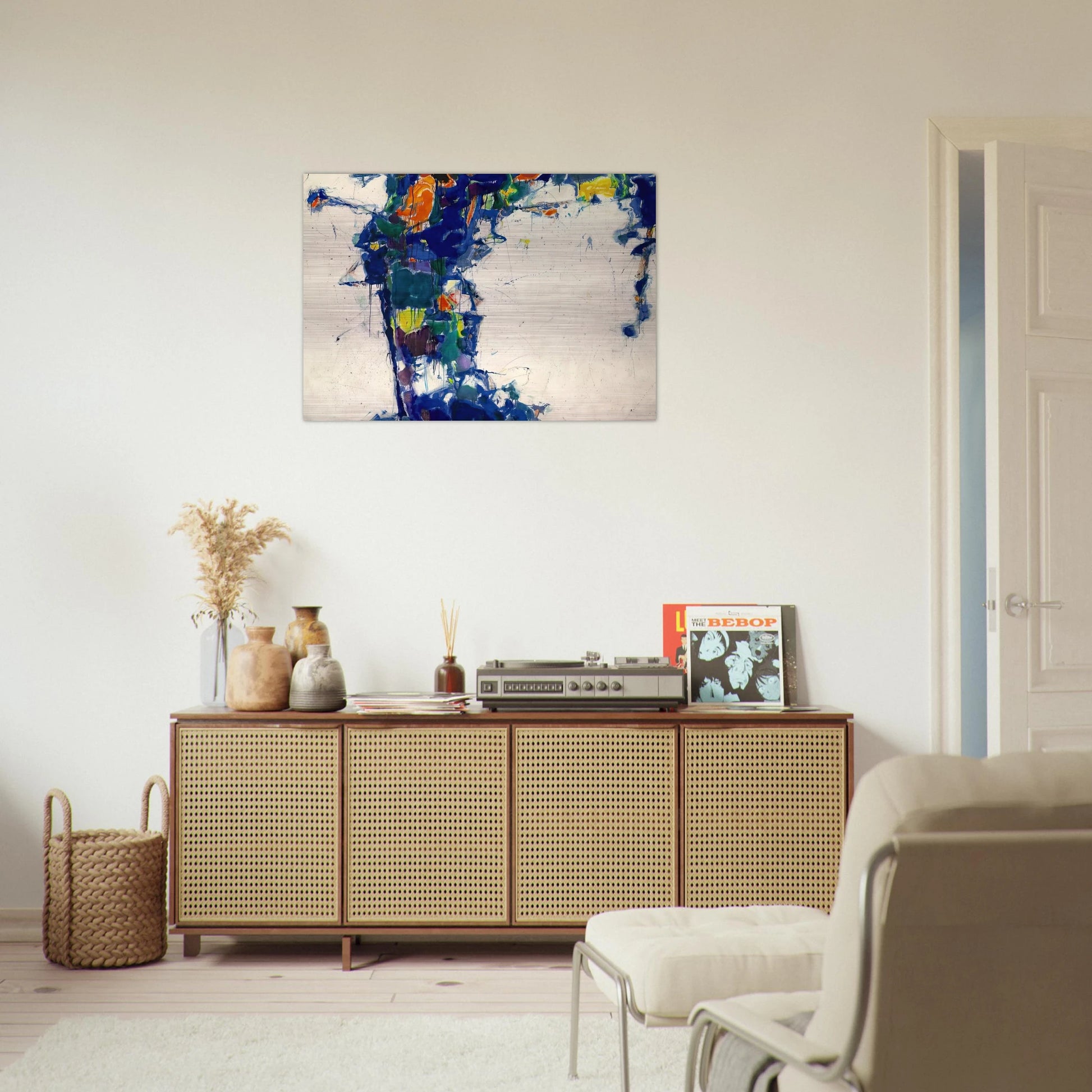 Middle Blue - Sam Francis Brushed Aluminum Print - 70x100 cm / 28x40 inches | Sam Francis Aluminum Print | Sam Francis Prints