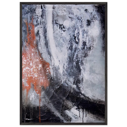Untitled - Tachisme N3 - Jiro Yoshihara 70x100 cm / 28x40 inches Framed Art Print – Black Wooden Frame