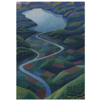Paesaggio Aereo - 1936 - Gerardo Dottori Brushed Aluminum Print - 70x100 cm / 28x40 inches | Gerardo Dottori Aluminum Print | Gerardo Dottori Prints