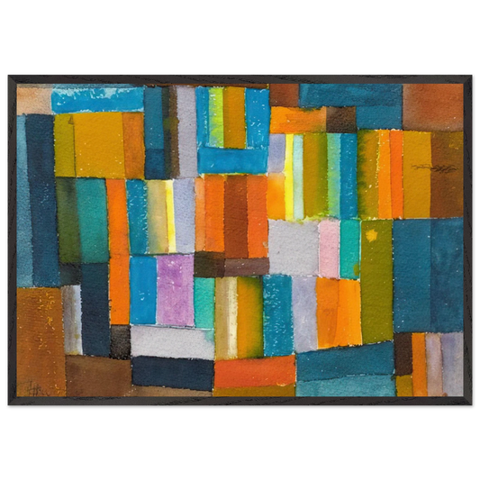 Composition in Orange and Blue-Green - 1957 - Johannes Itten 70x100 cm / 28x40 inches Framed Art Print – Black Wooden Frame