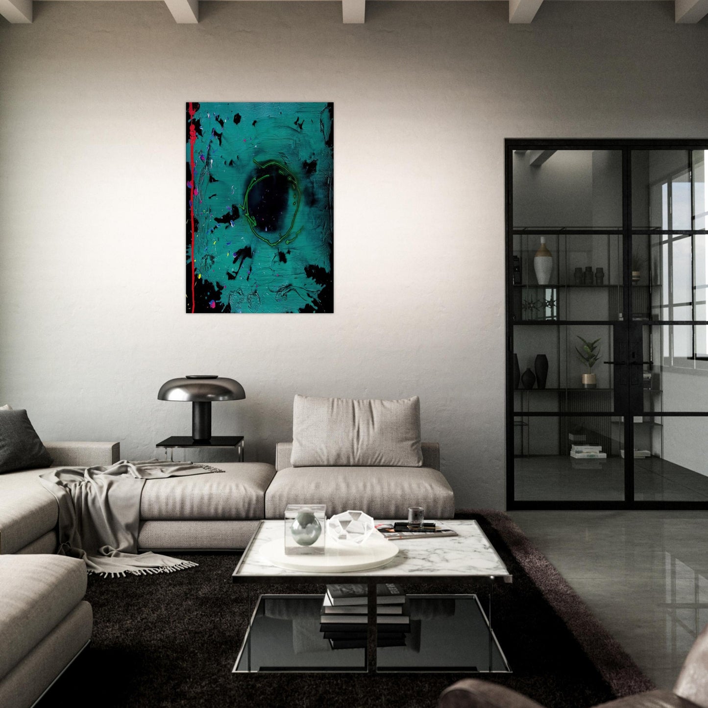 Eyes That Dream - 20.3.08 Clifford Dies - 2008 - John Hoyland Brushed Aluminum Print - 70x100 cm / 28x40 inches | John Hoyland Aluminum Print | John Hoyland Prints