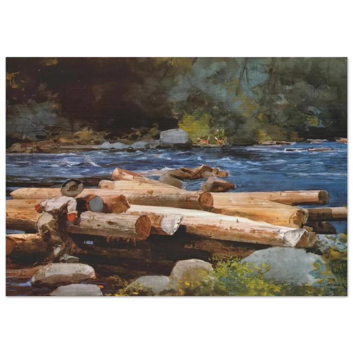 HUDSON RIVER - Winslow Homer Brushed Aluminum Print - 70x100 cm / 28x40 inches | Winslow Homer Aluminum Print | Winslow Homer Prints