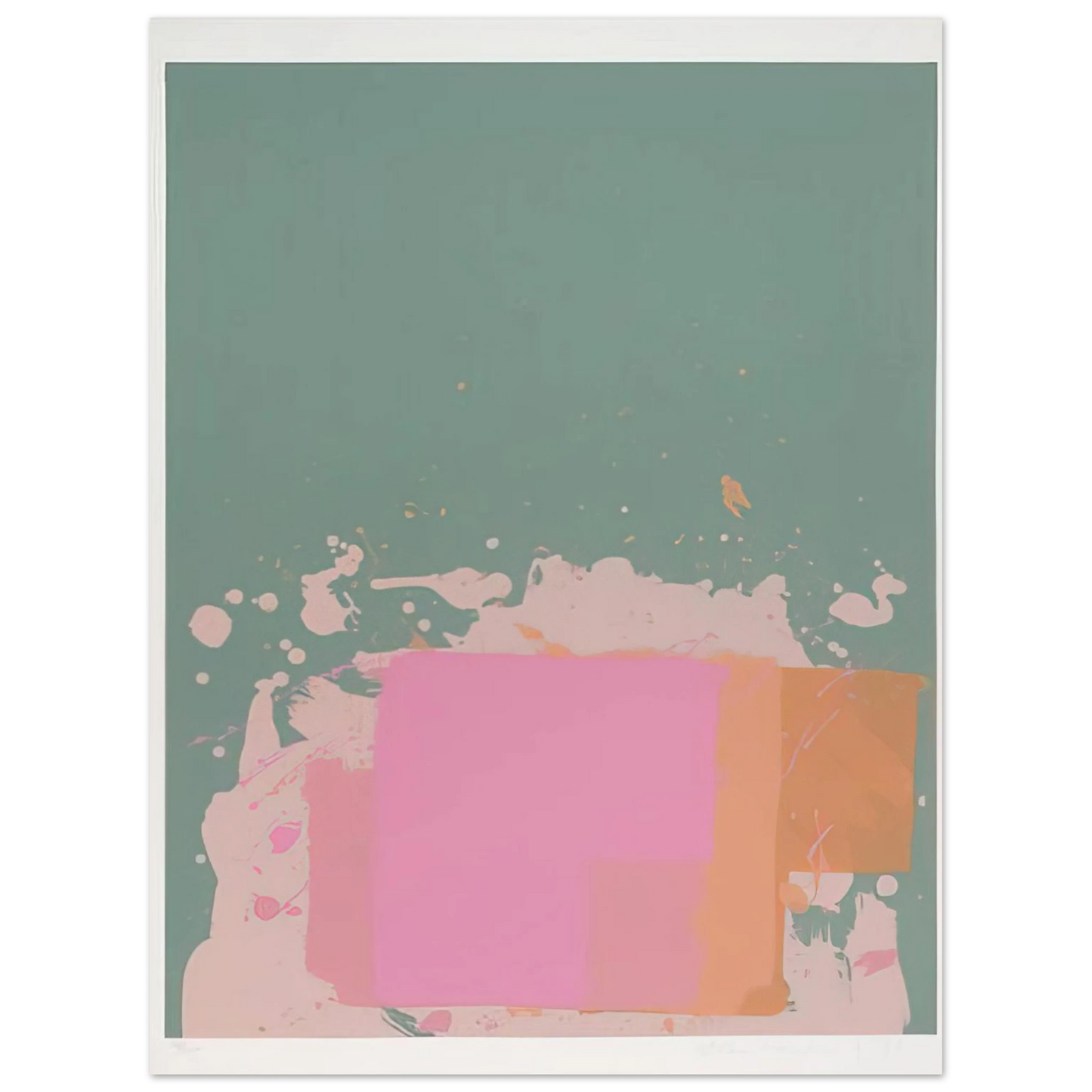 John Hoyland - Green, Orange, Pink - 1971  75x100 cm / 30x40inches Fine Art Poster
