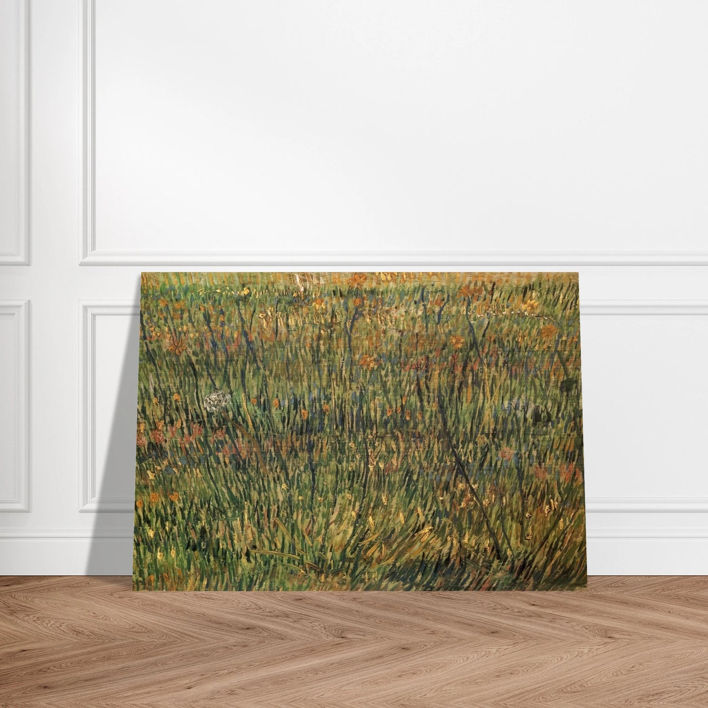 Pasture in Bloom - Vincent van Gogh Brushed Aluminum Print - 70x100 cm / 28x40 inches | Vincent van Gogh Aluminum Print | Vincent van Gogh Prints
