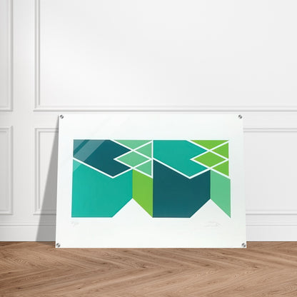 Green Composition - 1980 - Larry Zox Acrylic Print - 70x100 cm / 28x40″ inches