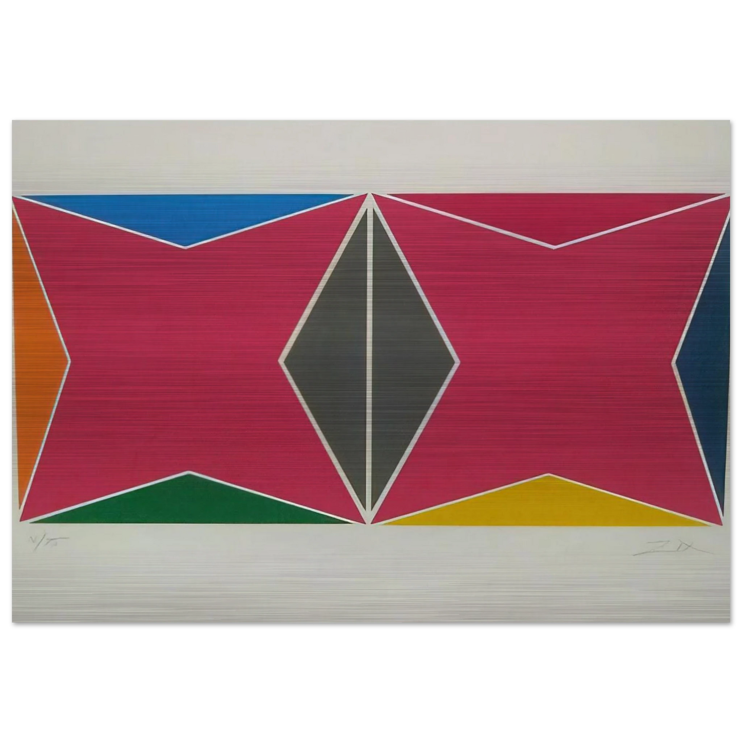 Geometric Composition - Hard Edge Painting - Larry Zox Brushed Aluminum Print - 70x100 cm / 28x40 inches | Larry Zox Aluminum Print | Larry Zox Prints
