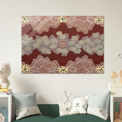Malaka Honey Ant Dreaming - 1992 - Clifford Possum Tjapaltjarri Acrylic Print - 70x100 cm / 28x40″ inches
