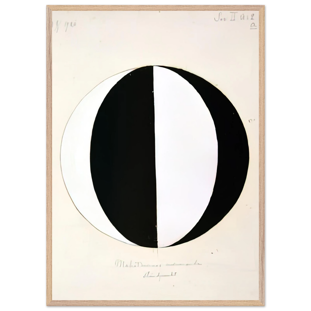 Hilma af Klint - THE MAHATMAS PRESENT STANDING POINT SERIES II NO 2A 1920 Wall art - 40x50 cm / 16x20 inches - Premium Wooden Framed Poster With Fine Art Paper-canvas - White frame