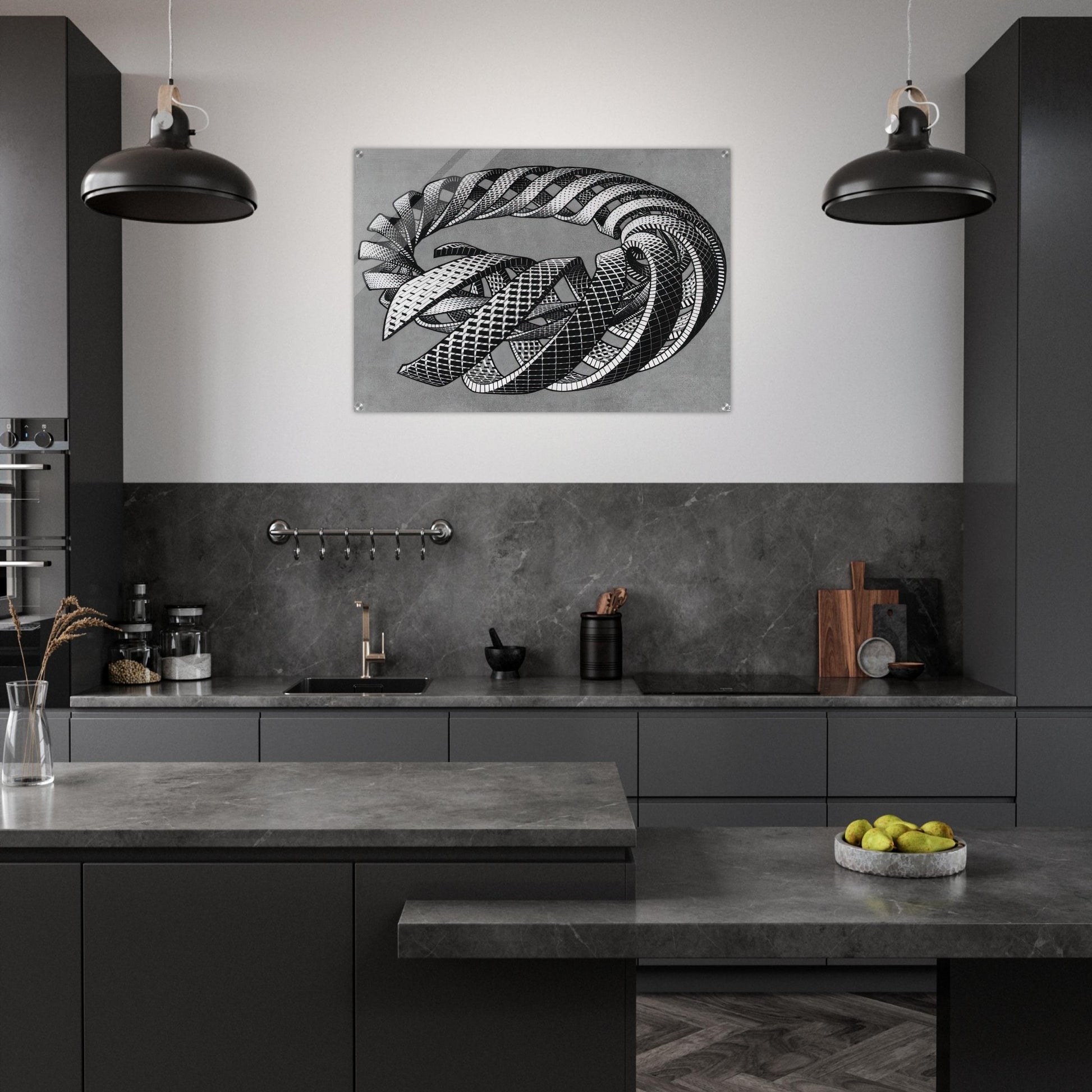 SPIRALS - MC Escher Acrylic Print - 70x100 cm / 28x40″ inches | Maurits Cornelis Escher Prints