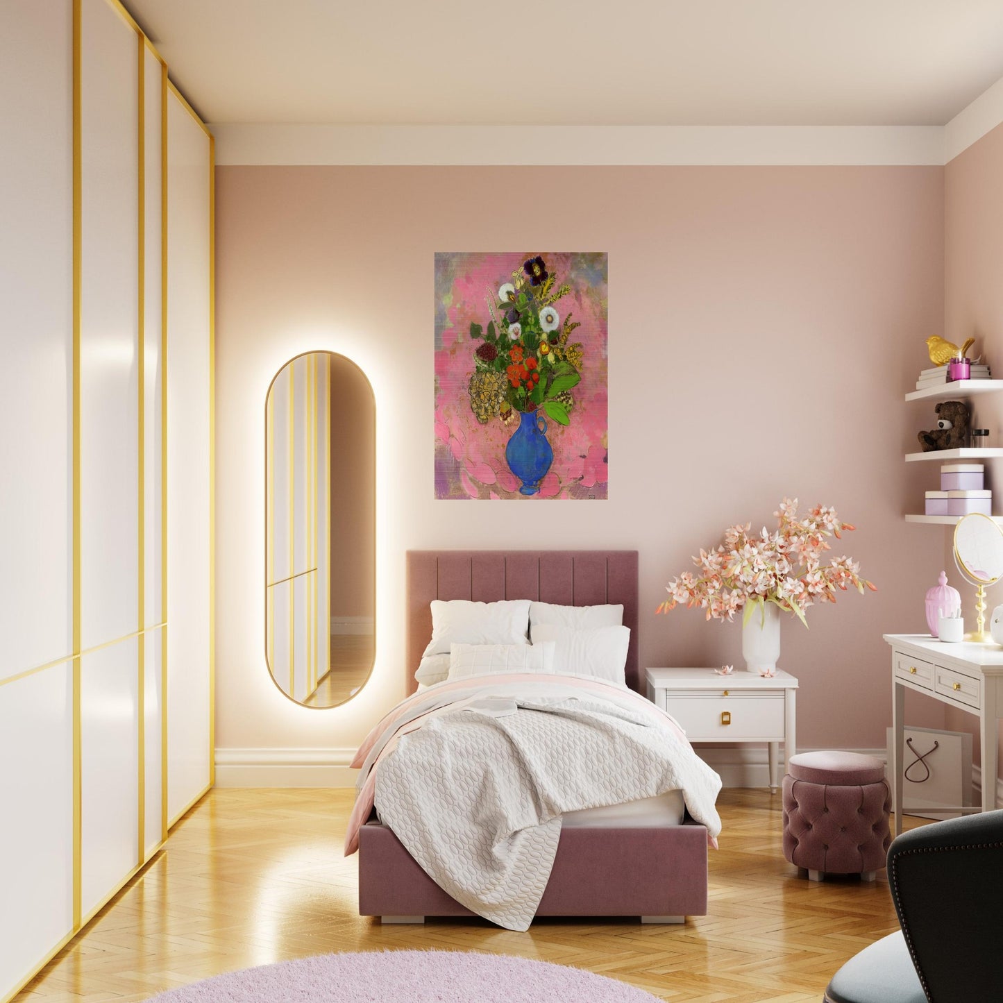 FLOWERS 1905 - Odilon Redon Brushed Aluminum Print - 70x100 cm / 28x40 inches | Odilon Redon Aluminum Print | Odilon Redon Prints