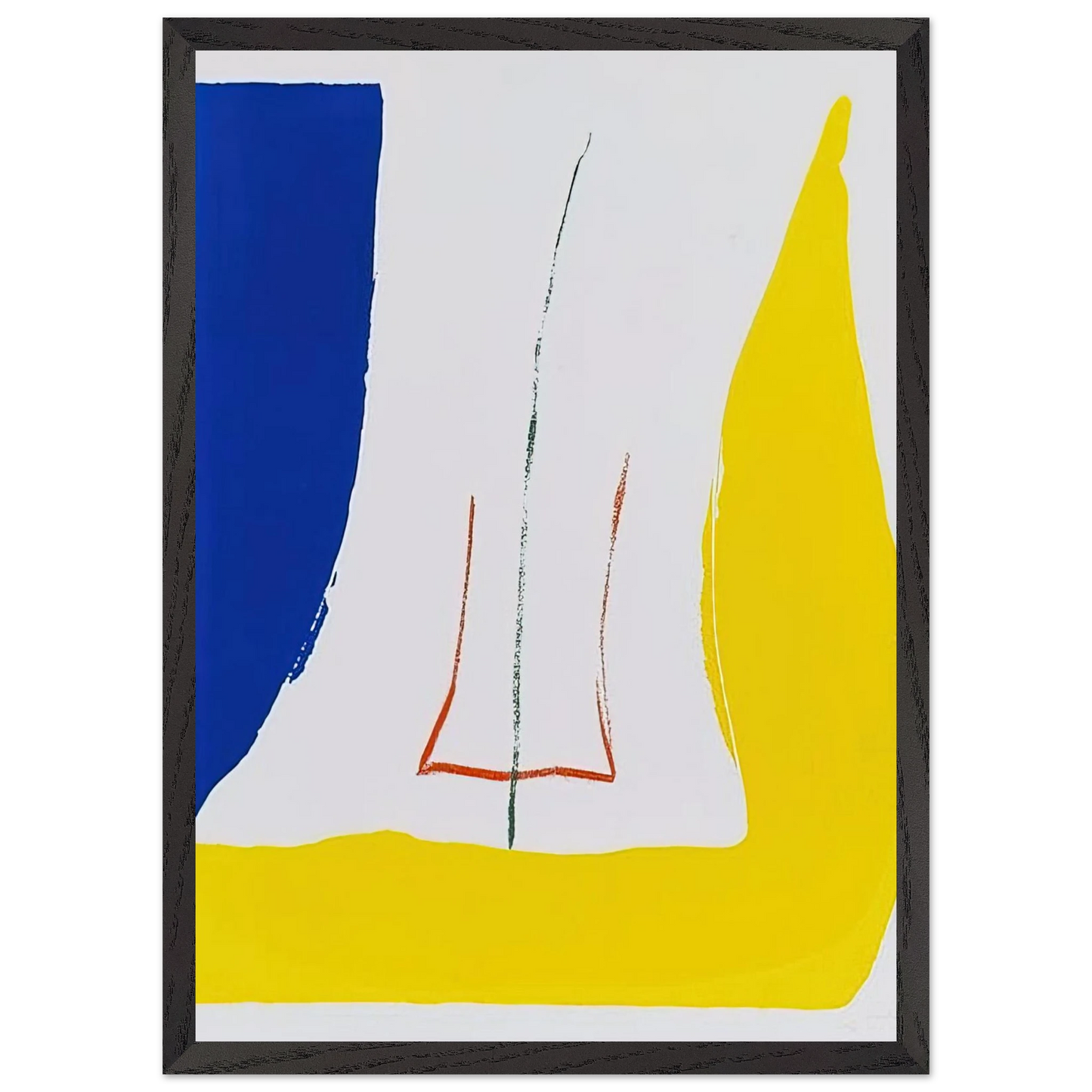 Helen Frankenthaler - Sun Corner - 1968 Wall art - 60x80 cm / 24x32 inches - Premium Wooden Framed Poster With Fine Art Paper-canvas - Black frame