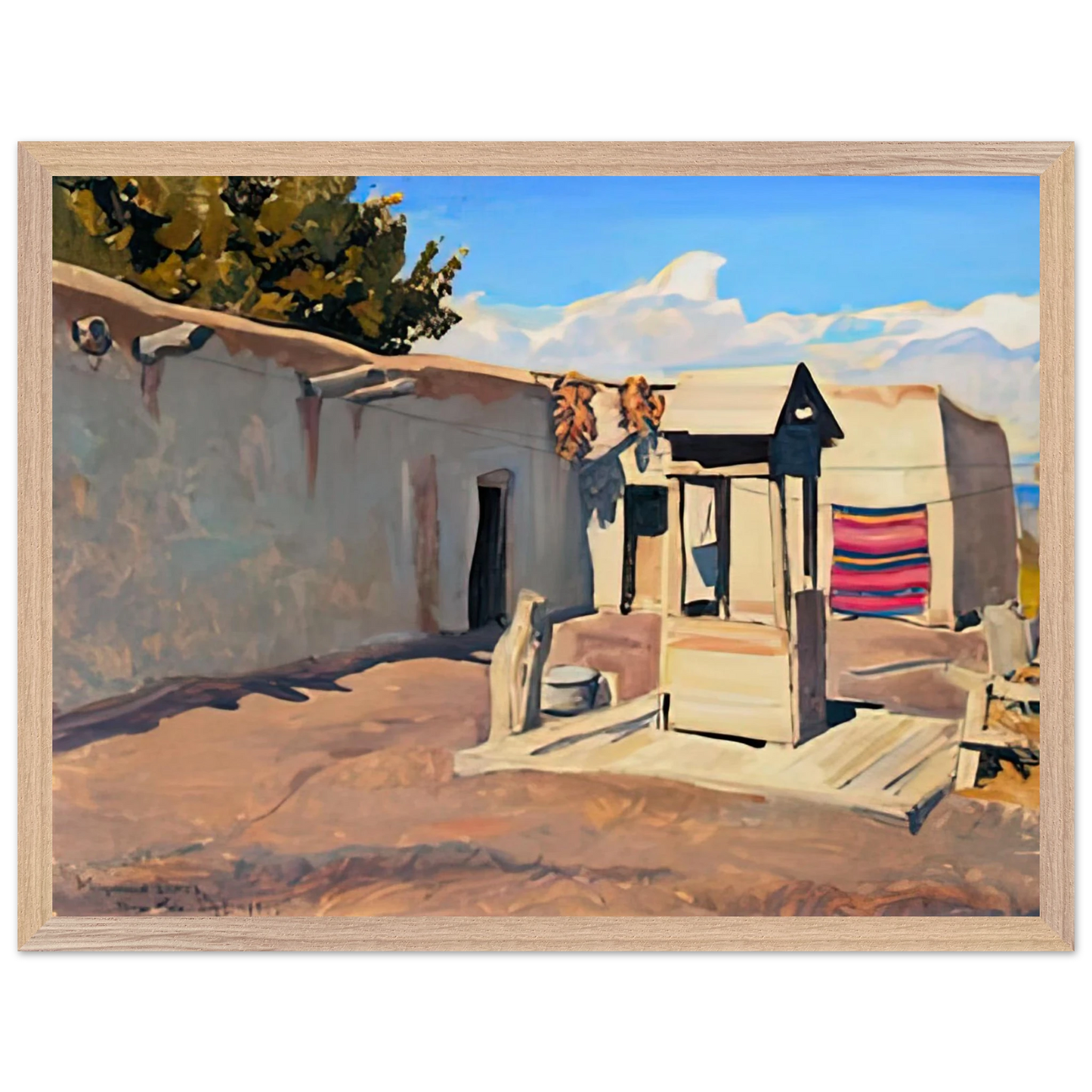 Maynard Dixon - OLD PATIO 1931 Wall art - 30x40 cm / 12x16 inches - Premium Wooden Framed Poster With Fine Art Paper-canvas - Wood frame