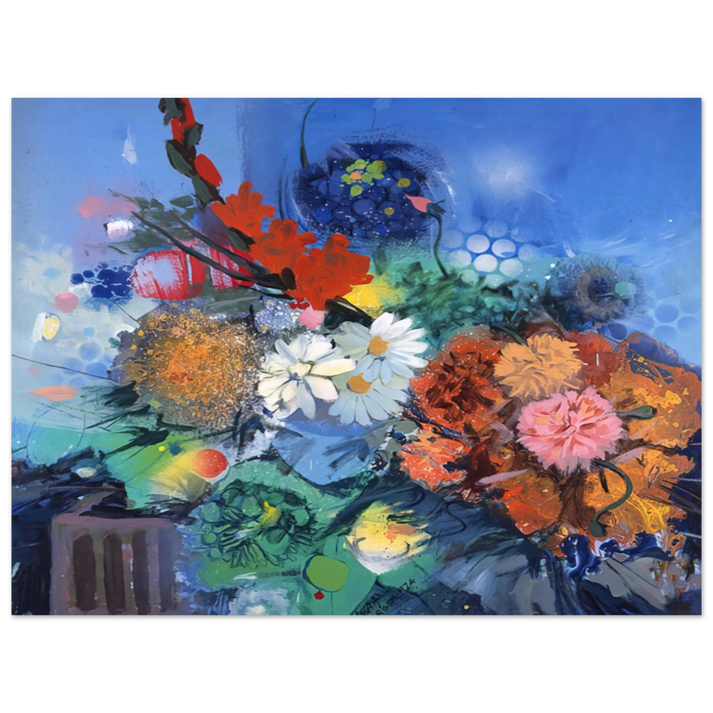 Gebre Kristos Desta - Flowers No. 2 - 1974  75x100 cm / 30x40inches Fine Art Poster