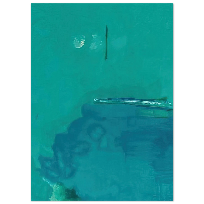 Helen Frankenthaler - Contentment Island - 2004 Wall art - 20x25 cm / 8x10 inches - Premium Wooden Framed Poster With Fine Art Paper-canvas - Black frame
