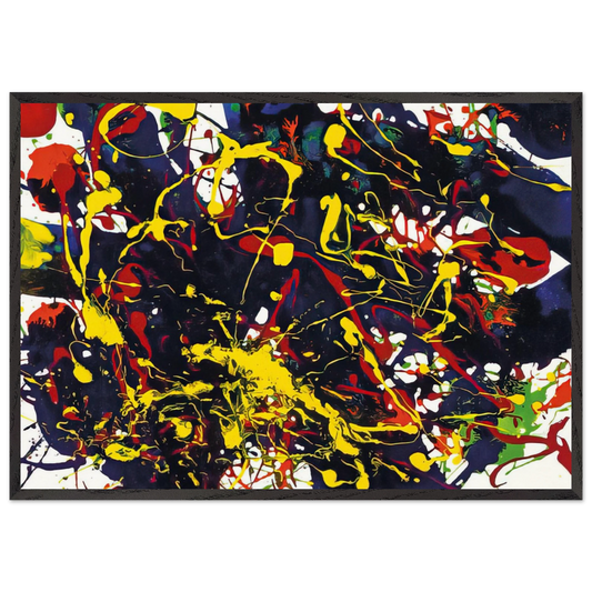 Untitled  SFP94-79  SFF 1755  - Sam Francis 70x100 cm / 28x40 inches Framed Art Print – Black Wooden Frame
