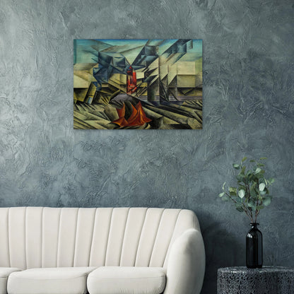 HARBOR MOLE 1913 - Lyonel Feininger Brushed Aluminum Print - 70x100 cm / 28x40 inches | Lyonel Feininger Aluminum Print | Lyonel Feininger Prints
