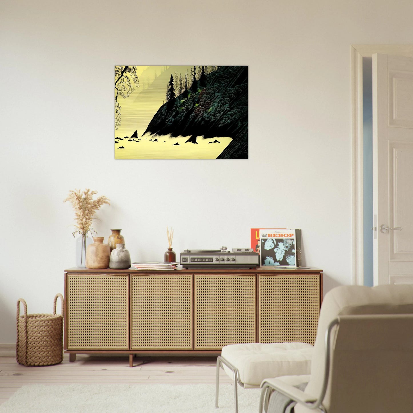 Spruce Redwood and Pine - Eyvind Earle Brushed Aluminum Print - 70x100 cm / 28x40 inches | Eyvind Earle Aluminum Print | Eyvind Earle Prints