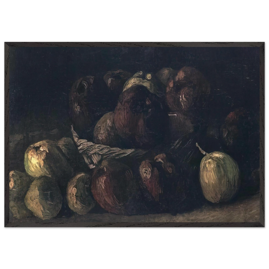 Still life with a basket of apples - Vincent van Gogh 70x100 cm / 28x40 inches Framed Art Print – Black Wooden Frame