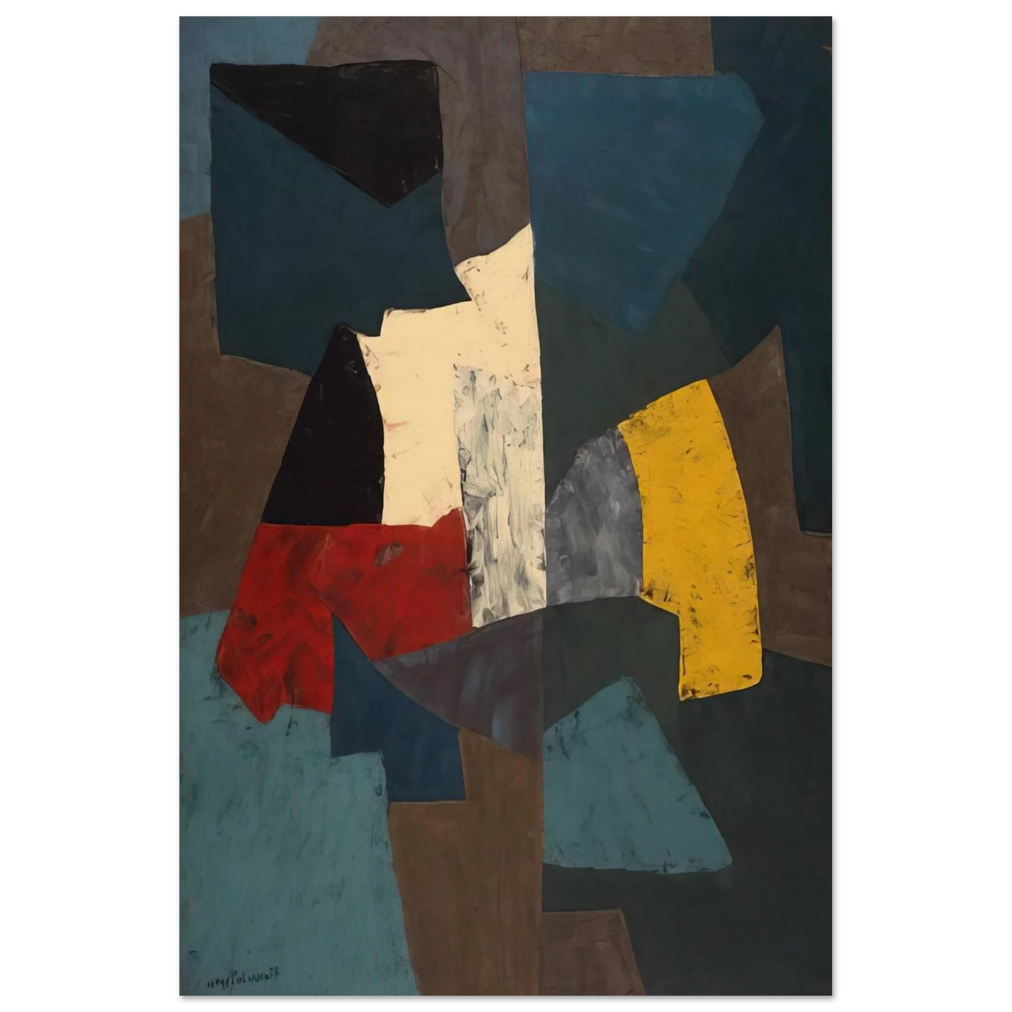 Abstract Composition - 1954 - Serge Poliakoff Art Prints - 100x150 cm / 40x60″ inches | Serge Poliakoff Poster | Serge Poliakoff Prints
