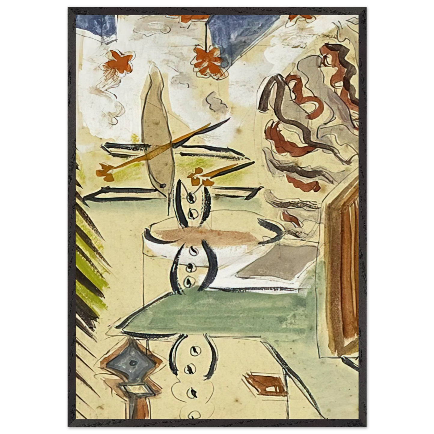 Untitled Abstraction - Abstract Expressionism - Betty Parsons 70x100 cm / 28x40 inches Framed Art Print – Black Wooden Frame
