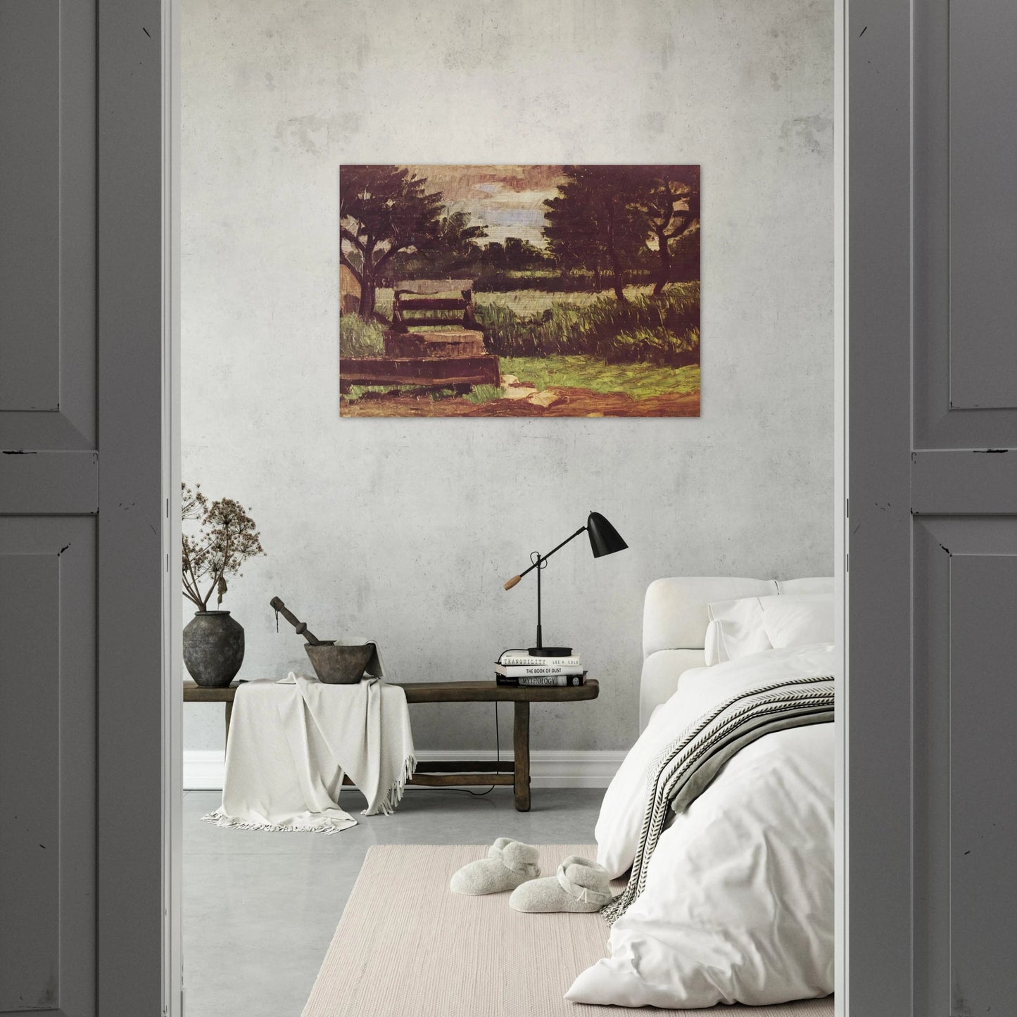 Landscape with fountain - Paul Cézanne Brushed Aluminum Print - 70x100 cm / 28x40 inches | Paul Cézanne Aluminum Print | Paul Cézanne Prints