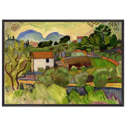 THE RIVER N1 - Raoul Dufy 70x100 cm / 28x40 inches Framed Art Print – Black Wooden Frame