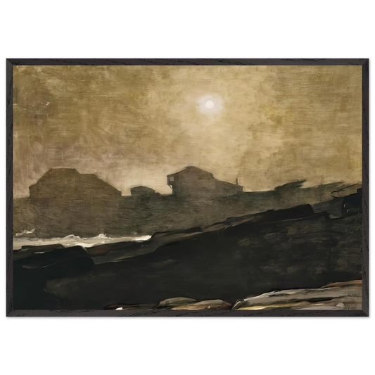 THE ARTISTS STUDIO IN AFTERNOON FOG 1894 - Winslow Homer 70x100 cm / 28x40 inches Framed Art Print – Black Wooden Frame