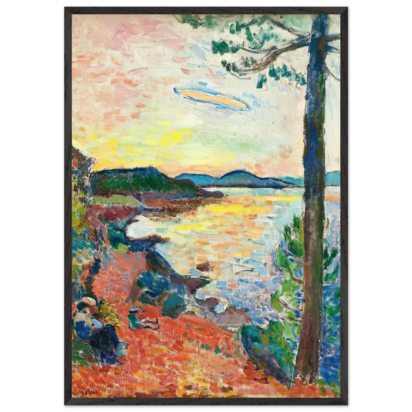 THE GULF OF SAINT TROPEZ 1904 - Henri Matisse 70x100 cm / 28x40 inches Framed Art Print – Black Wooden Frame