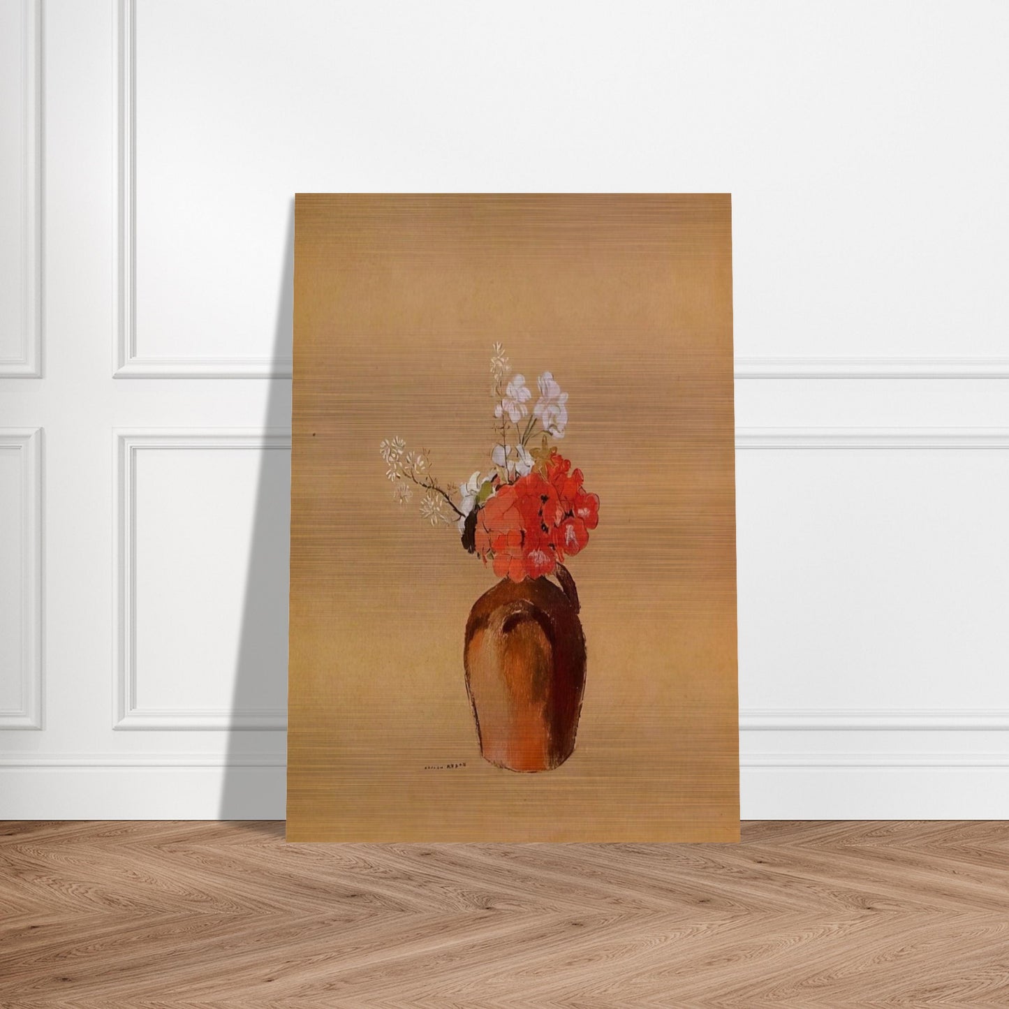 FLOWERS IN A POT - Odilon Redon Brushed Aluminum Print - 70x100 cm / 28x40 inches | Odilon Redon Aluminum Print | Odilon Redon Prints
