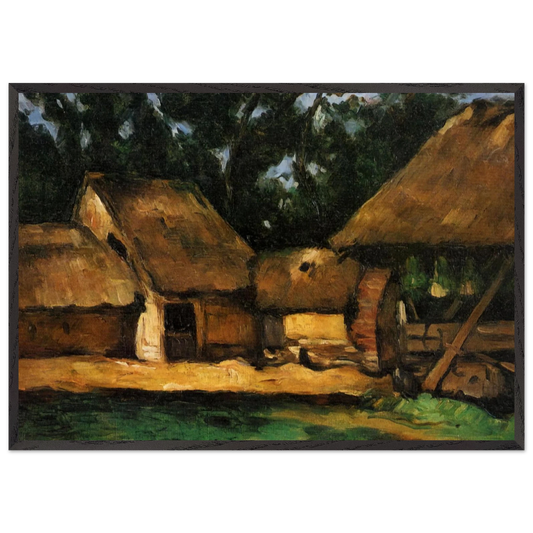 The Oilmill - Paul Cezanne 70x100 cm / 28x40 inches Framed Art Print – Black Wooden Frame