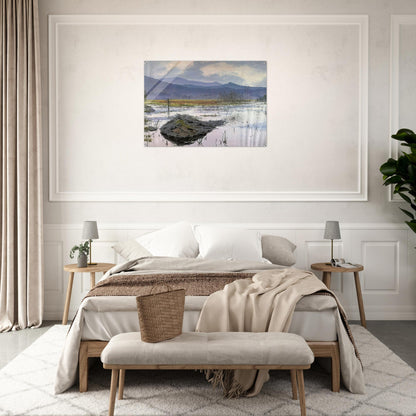 Beaver Pond - 1976 - Neil Welliver Acrylic Print - 70x100 cm / 28x40″ inches | Neil Welliver Wall Art | Neil Welliver Prints