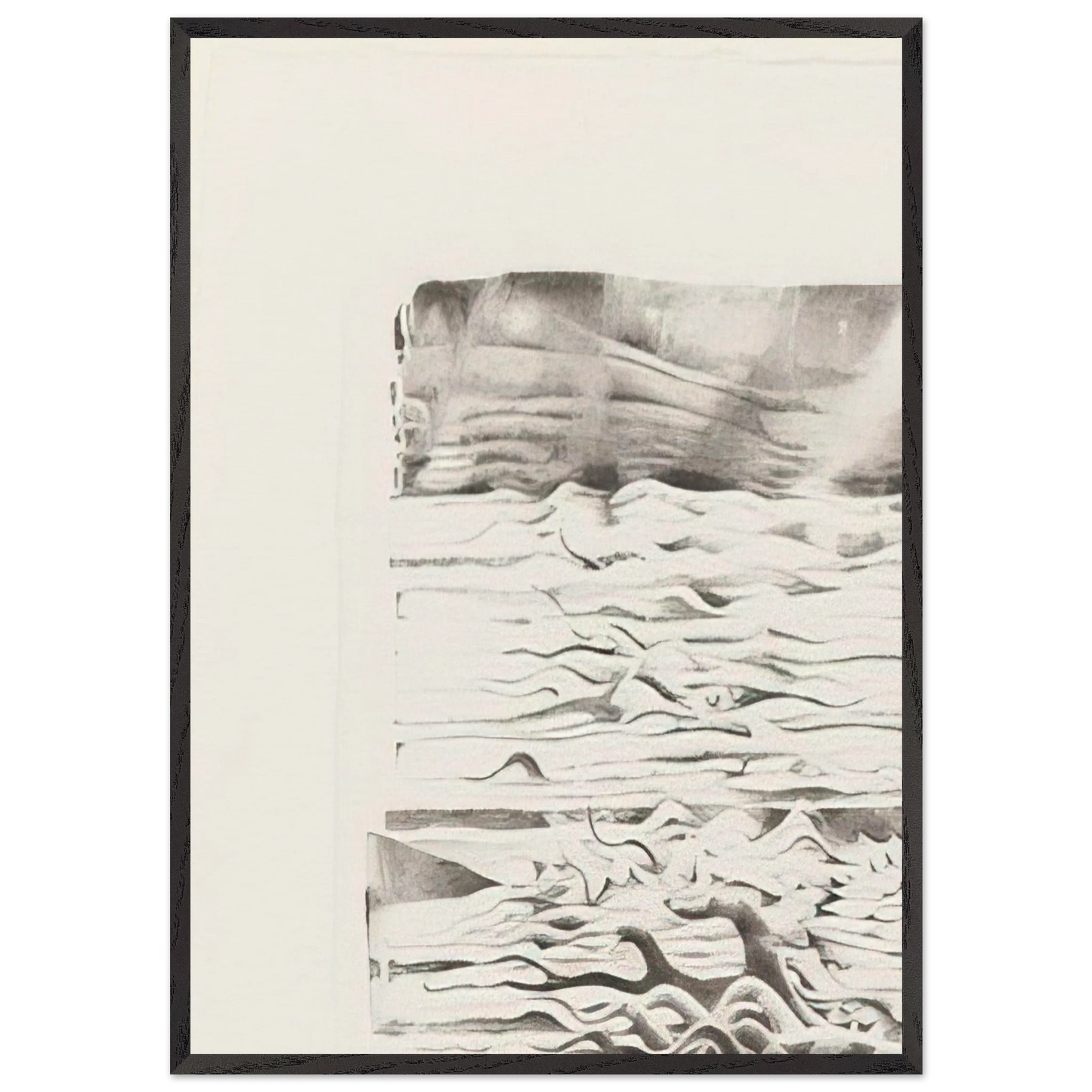 SIXTEENTH STONE 1980 - Lee Bontecou 70x100 cm / 28x40 inches Framed Art Print – Black Wooden Frame