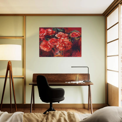 Moss roses - Pierre-Auguste Renoir Brushed Aluminum Print - 70x100 cm / 28x40 inches | Pierre-Auguste Renoir Aluminum Print | Pierre-Auguste Renoir Prints