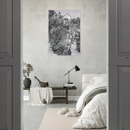 The Garden with Flowers - Vincent van Gogh Brushed Aluminum Print - 70x100 cm / 28x40 inches | Vincent van Gogh Aluminum Print | Vincent van Gogh Prints